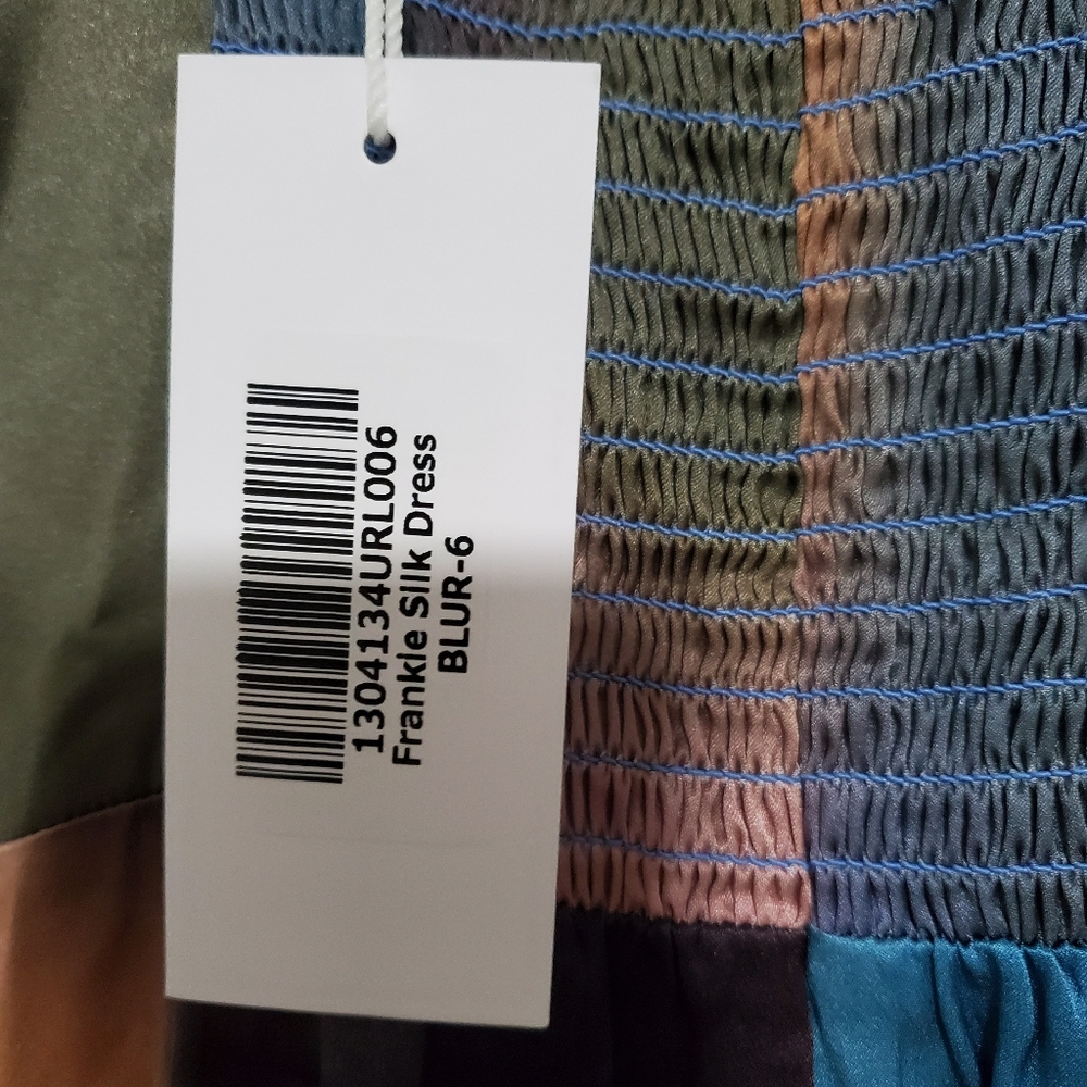 NWT REFORMATION Frankie Silk Dress Blur Size 6 - Picture 5 of 9